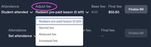 Bundle - Redeem pre-paid lesson